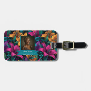 Boho Lilies Flower Luxury Birthday Party Luggage Tag