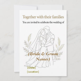 Boho Line Art Wedding Invite