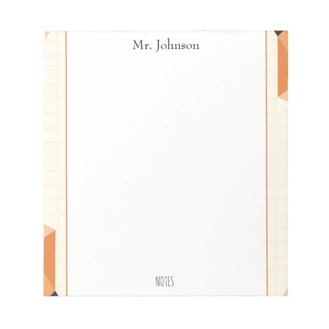 Boho Lines Frame Teacher Notepad (Front)