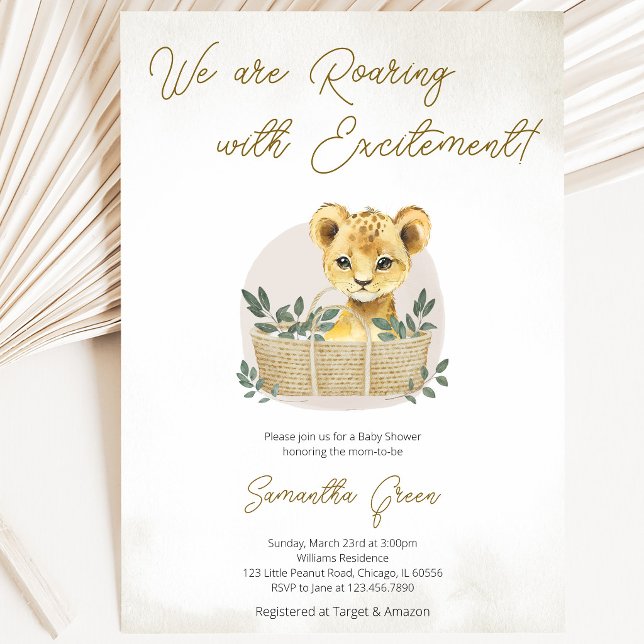Boho Lion Cub Baby Shower Invitation (Creator Uploaded)
