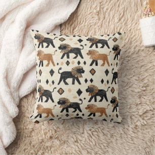 Boho Lion Tribal Safari Pattern Cushion