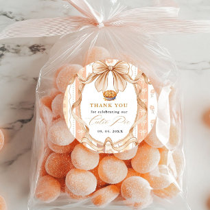 Boho Little Cutie Pie Thanksgiving Baby Shower Classic Round Sticker