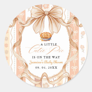 Boho Little Cutie Pie Thanksgiving Baby Shower Classic Round Sticker