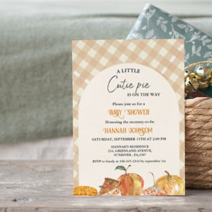Boho Little Cutie Pie Thanksgiving Baby Shower Invitation