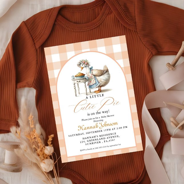  Boho Little Cutie Pie Thanksgiving Baby Shower Invitation (Creator Uploaded)