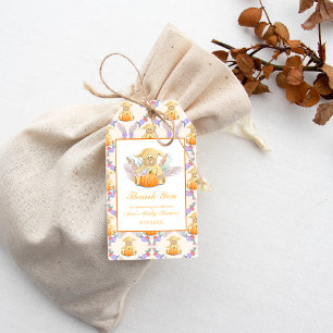 Boho Little Lamb Pumpkin Watercolor Baby Shower Gift Tags