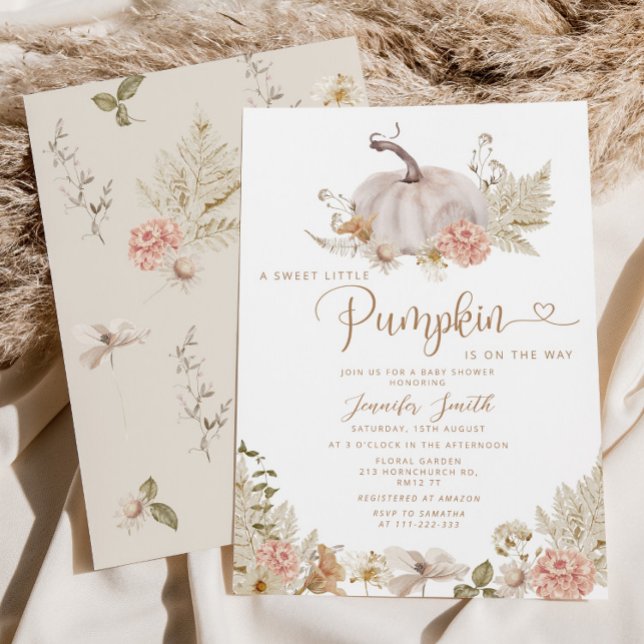 Boho little pumpkin baby shower Invitation (Creator Uploaded)