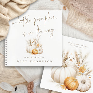 Boho Little Pumpkin on Way Baby Guest Book