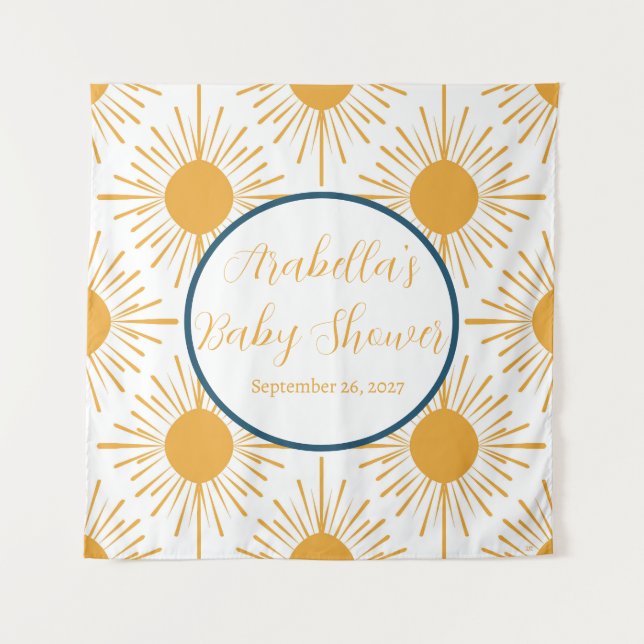 Boho Little Ray of Sun Neutral Baby Shower  Tapestry (Front)