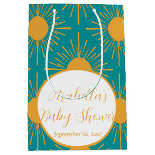 Boho Little Ray of Sun Turquoise Baby Shower Medium Gift Bag