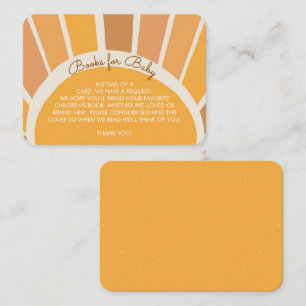 Boho Little ray of Sunshine Baby Shower Books Enclosure Card