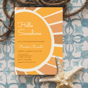 Boho Little ray of Sunshine Baby Shower Invitation