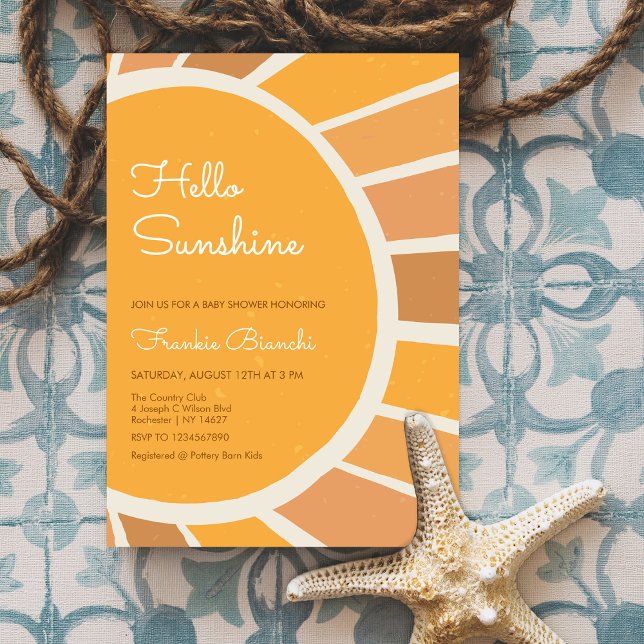 Boho Little ray of Sunshine Baby Shower Invitation (Creator Uploaded)