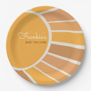 Boho Little ray of Sunshine Baby Shower Paper Plate