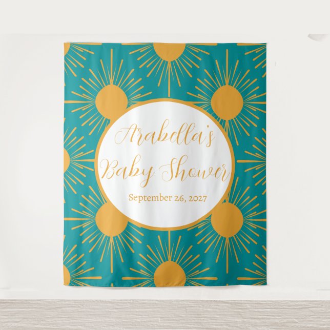 Boho Little Ray of Sunshine | Modern Sun Shower Tapestry (Front)