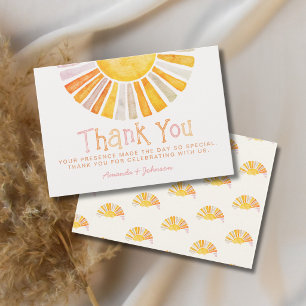 Boho Little Ray of Sunshine Thank You Baby Shower Enclosure Card