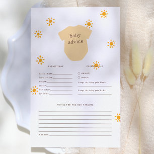 Boho Little Sunshine Baby Prediction & Advice Game