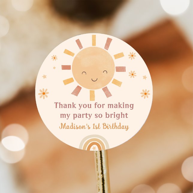 Boho Little Sunshine Birthday Sticker (Creator Uploaded)