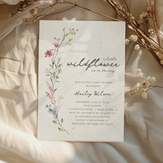 Boho Little Wildflower Baby Shower Invitation (Creator Uploaded)