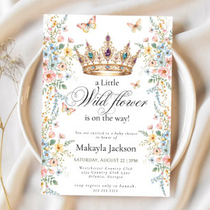 Boho Little Wildflower Butterflies Baby Shower Invitation