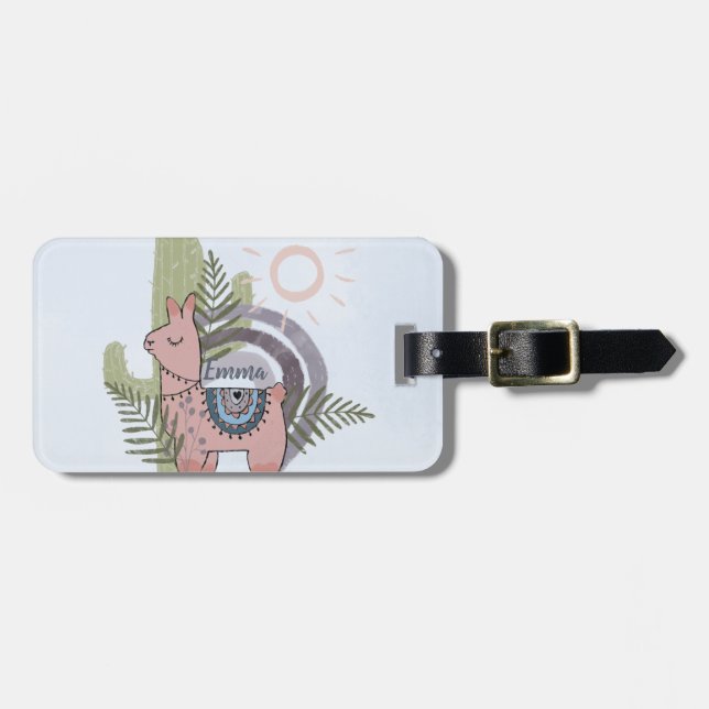Boho Llama Luggage Tag (Front Horizontal)