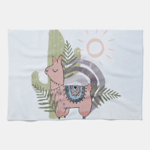 Boho Llama Tea Towel
