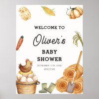 Boho Locally Grown Chicken Baby Shower Welcome 