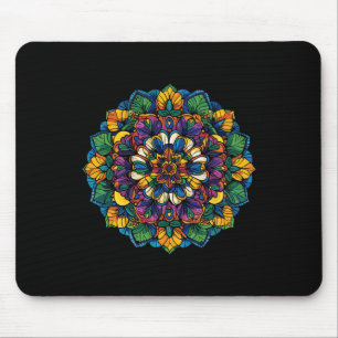 Boho Lotus Mandala Colourful Floral Yoga Meditatio Mouse Pad
