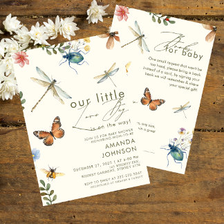 Boho Love Bug Insects Dragonfly baby shower  Invitation