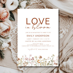 Boho Love in Bloom Wildflower Bridal Shower Invitation