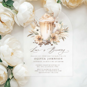 Boho Love is Brewing Bridal Shower Acrylic Invitations