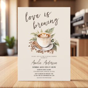 Boho Love is Brewing Coffee Bridal Shower Invitation