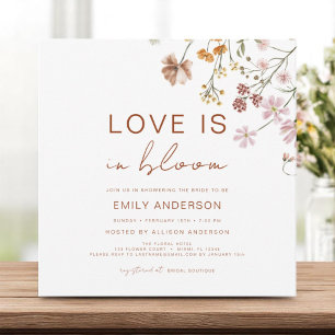 Boho Love is in Bloom Wildflower Bridal Shower Invitation