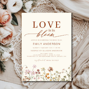 Boho Love is in Bloom Wildflower Bridal Shower Invitation