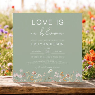Boho Love is in Bloom Wildflower Bridal Shower Invitation