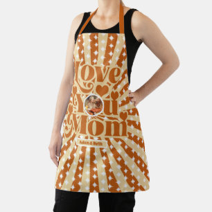 Boho Love You Mum Personalised Photo Mothers Day  Apron