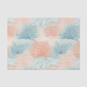 Boho Luxe Watercolor Coastal Coral Pattern (5) Tissue Paper