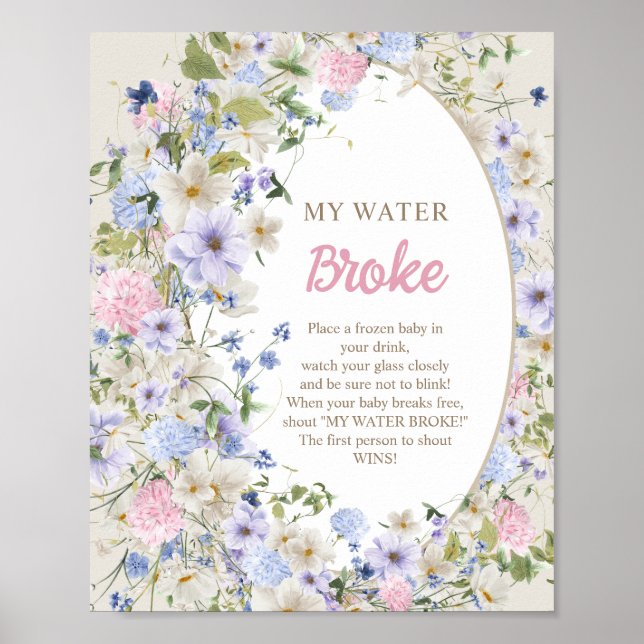 Boho Luxuriant bouquet Summer blush My water broke Poster (Front)