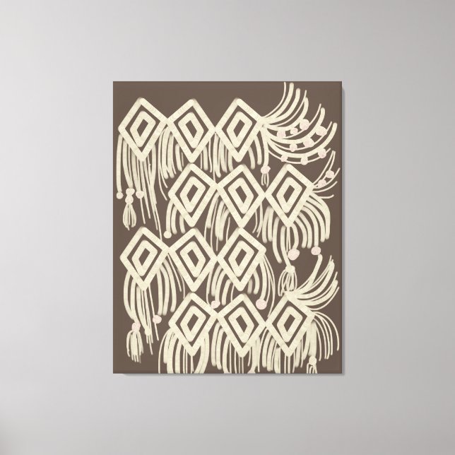 Boho Macrame Hanging Painting Canvas Print (Front)