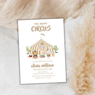 Boho Magical Safari Carnival Circus Baby Shower  Invitation