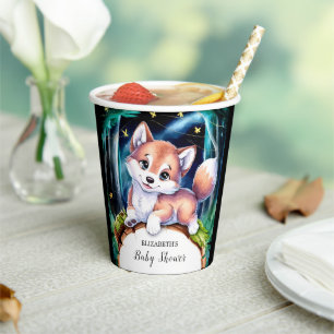 Boho Magical Wolf Baby Shower Paper Cups