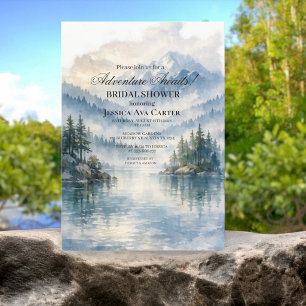 Boho Maintain Lake Trees Adventure Bridal Shower Invitation