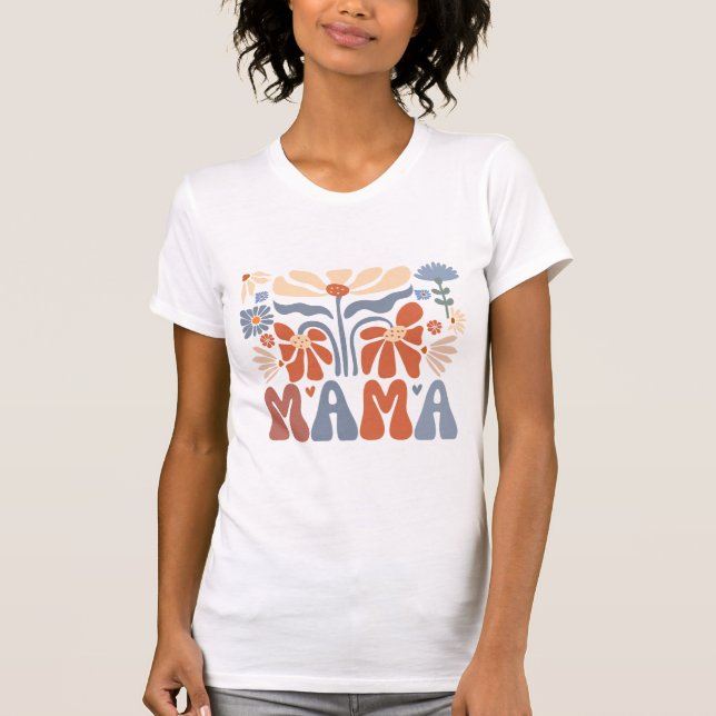 Boho Mama Shirt | Retro Floral Coquette Tee (Front)