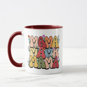 Boho "Mama" Stacked Typography Mug