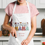 Boho Mama Text with Flowers and Kid Names Standard Apron<br><div class="desc">Perfect for the special mum in your life,  this boho-style kitchen apron has the colourful text Mama and pretty flowers growing on top. Add personalised text like kid names,  or delete,  per your preference. This apron makes a great custom Mother's Day,  birthday,  Christmas,  or other holiday gift.</div>