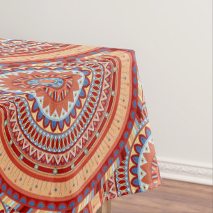 Boho mandala abstract pattern design tablecloth