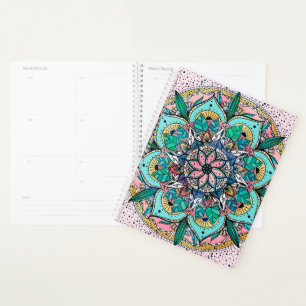 Boho Mandala Colourful Watercolor Floral Planner