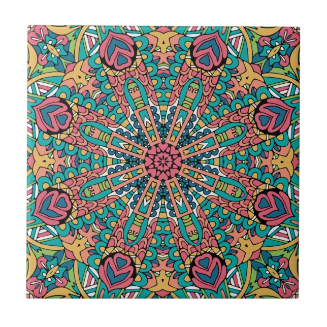 Boho Mandala Festive    Tile (Front)