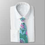 Boho Mandala Flower Colourful Retro Groovy Pattern Tie<br><div class="desc">This stylish neck tie features a bold retro bohemian style floral mandala motif pattern in teal green,  aqua blue,  and pink violet purple.</div>