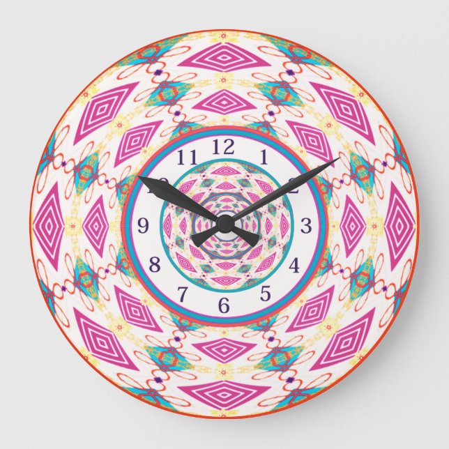 Boho Mandala  Large Clock (Front)